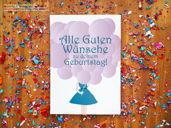 Geburtstagskarte "Lila Luftballons"